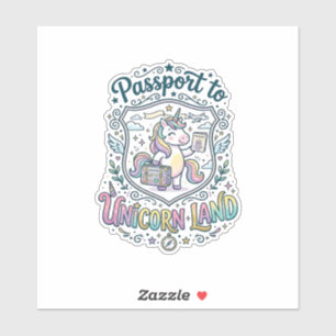 Sticker Passeport de Licorne pour la Terre des Licornes Fo