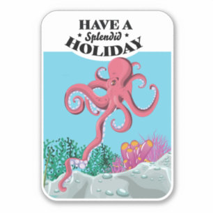 Sticker Passez des vacances formidables Calamar