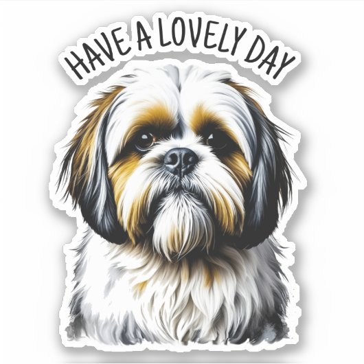 Sticker Passez une journée agréable | Shih Tzu mignon (Devant)