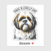 Sticker Passez une journée agréable | Shih Tzu mignon (Feuille)