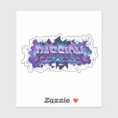 Sticker Passion Cyberpunk Typography – Vibrant Modern Word (Feuille)