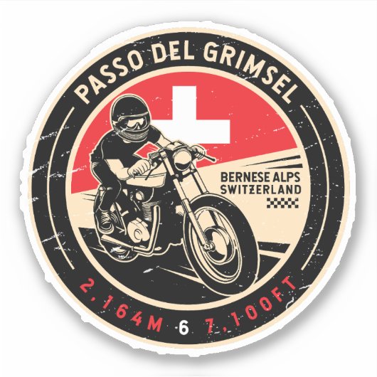 Sticker Passo Del Grimsel | Suisse | Motorcycle (Devant)
