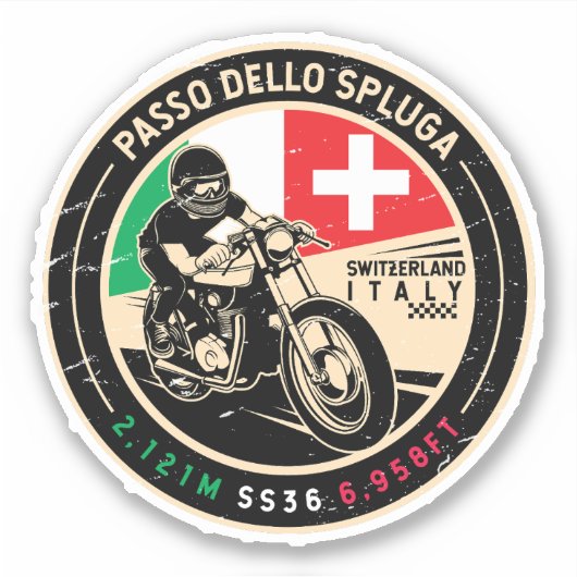 Sticker Passo Dello Spluga Italie Suisse (Devant)