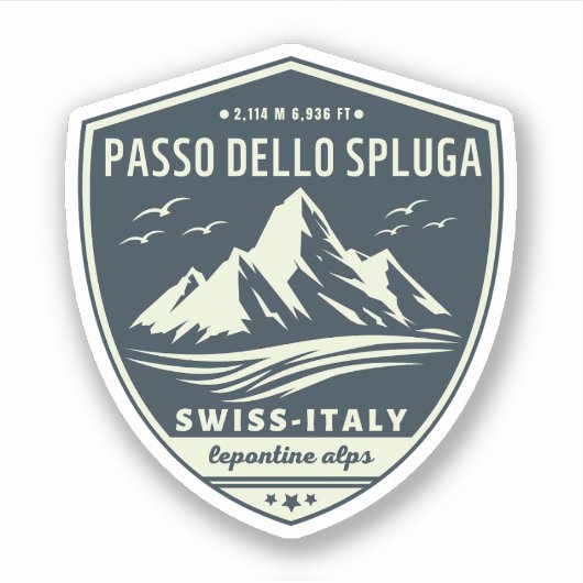 Sticker Passo dello Spluga Italien Suisse Montagnes moto (Devant)