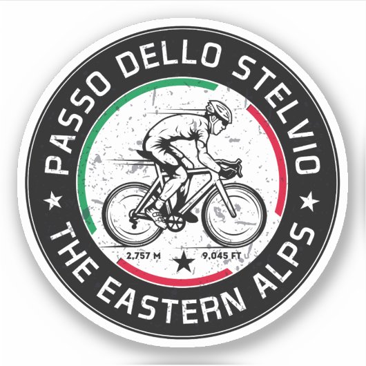 Sticker passo dello stelvio - stelvio pass italien Cyclism (Devant)
