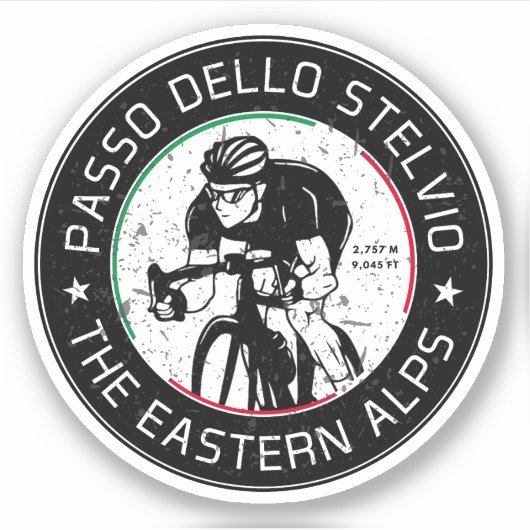 Sticker passo dello stelvio - stelvio pass italien Cyclism (Devant)