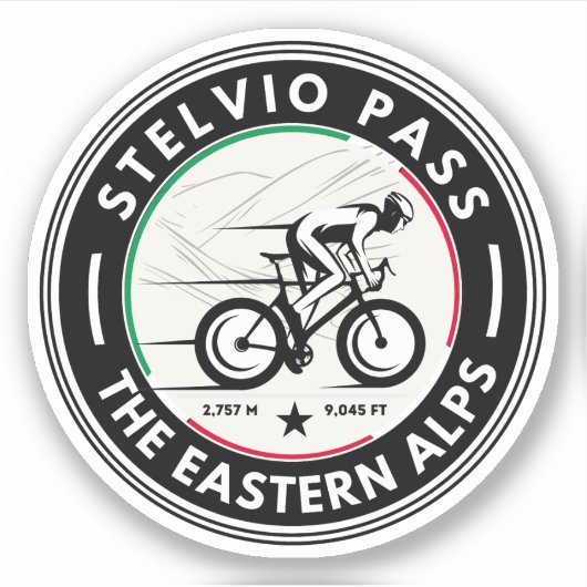 Sticker passo dello stelvio - stelvio pass italien Cyclism (Devant)