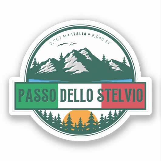 Sticker passo dello stelvio - stelvio pass italien Mountai (Recto)