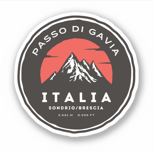 Sticker passo di gavia - gavia pass italian Mountains al (Devant)