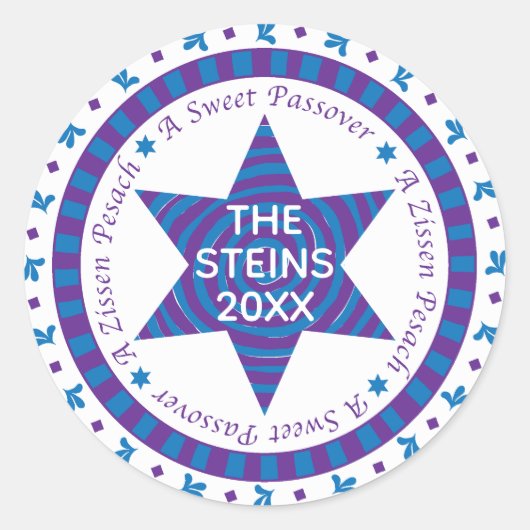 Sticker Passover Cercle "Blue/Purple Star" (Devant)