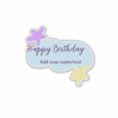 Sticker Pastel blue clouds stars purple happy birthday nam (Devant)