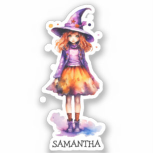 Sticker Pastel Cute Witch Girl - Halloween esthétique (2)