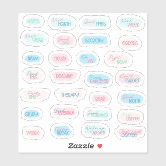 Sticker Pastel du planificateur pour faire le pack autocol (Feuille)