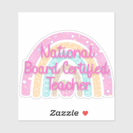 Sticker Pastel Enseignant Certifié Conseil National Rainbo (Feuille)