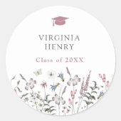 Sticker Pastel Floral Graduation (Devant)