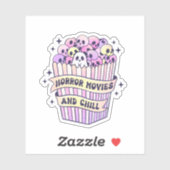 Sticker Pastel Goth Horror Movies & Chill Skuls (Feuille)