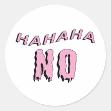 Sticker Pastel Goth Round "hahaha NO"