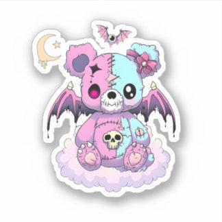 Sticker Pastel Goth Teddy Bear