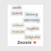 Sticker Pastel lycée Sujets (Feuille)