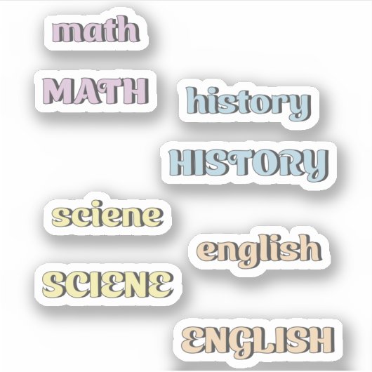 Sticker Pastel lycée Sujets (Devant)