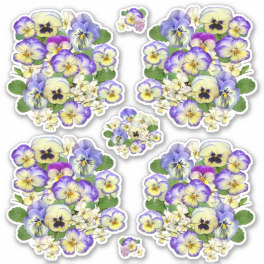 Sticker Pastel Pansies Vinyl (Devant)