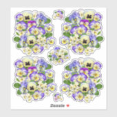 Sticker Pastel Pansies Vinyl (Feuille)