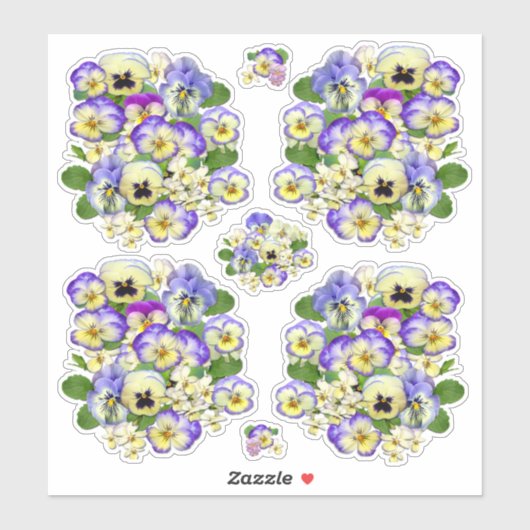 Sticker Pastel Pansies Vinyl (Feuille)