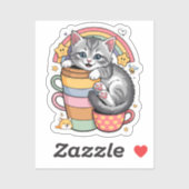 Sticker Pastel Paws & Rainbow Sips (Feuille)