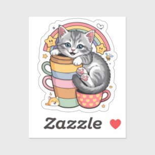 Sticker Pastel Paws & Rainbow Sips