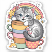 Sticker Pastel Paws & Rainbow Sips (Recto)