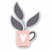 Sticker Pastel plante moderne simple (Devant)