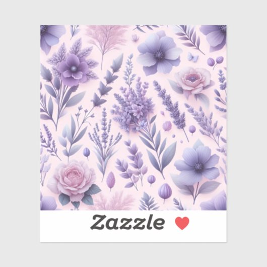 Sticker Pastel Purple Fleur de lavande esthétique (Feuille)
