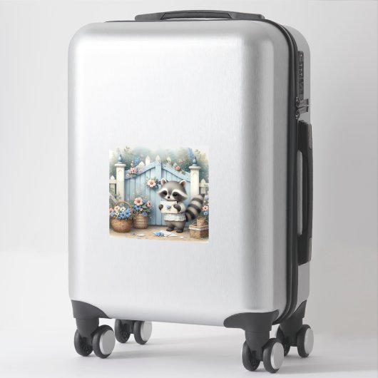 Sticker Pastel Raccoon Letter Garden (Sur valise)