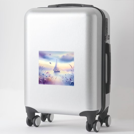 Sticker Pastel Sailboat Coastal Dreamscape (Sur valise)