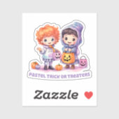 Sticker Pastel Trick ou Traitements (Feuille)