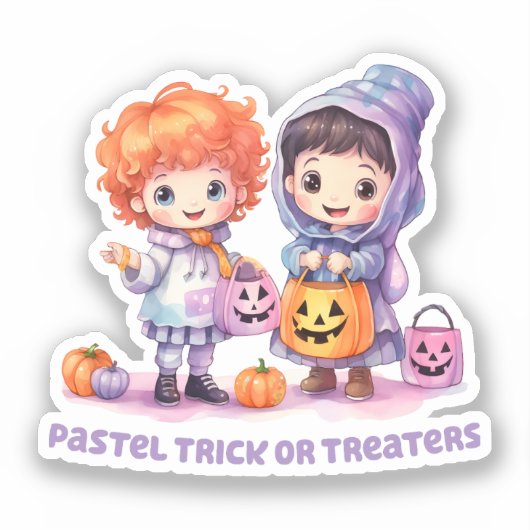 Sticker Pastel Trick ou Traitements (Recto)