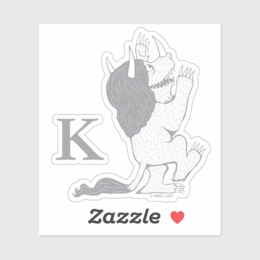 Sticker Pastel Wild Thing | Ajouter votre initiale (Feuille)