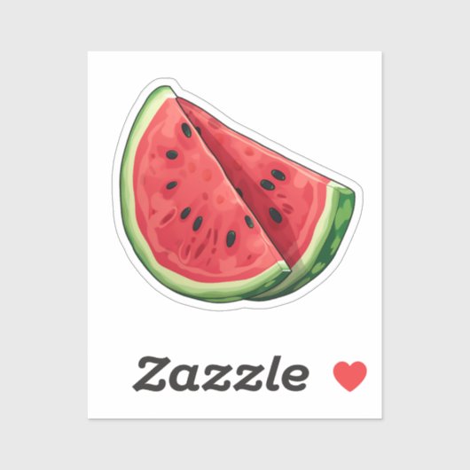 Sticker Pastèque de dessin animé (Feuille)