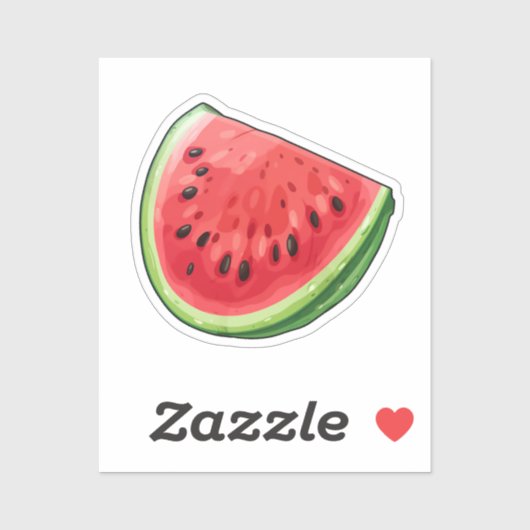 Sticker Pastèque de dessin animé (Feuille)