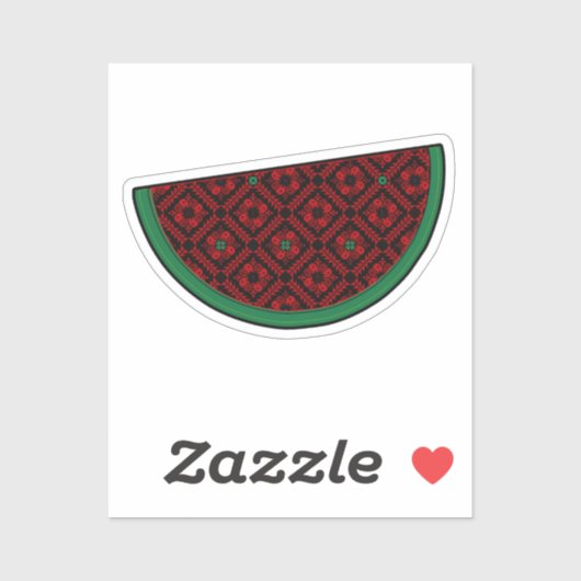 Sticker Pastèque de Palestine Broderie tatreez rouge (Feuille)