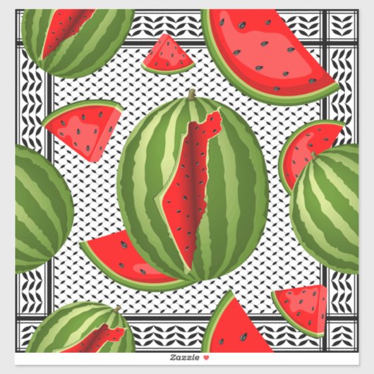 Sticker Pastèque Palestine - Slice (Feuille)