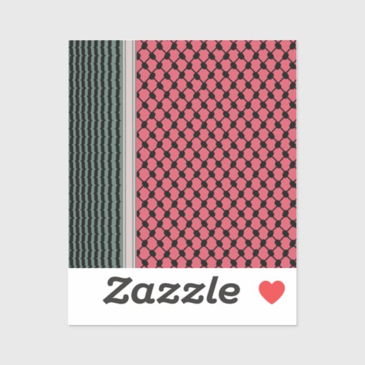 Sticker Pastèque palestinienne Hatta Keffiyeh Kufiya Folk (Feuille)
