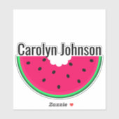 Sticker Pastèque rousse juteuse avec bouchée - personnalis (Feuille)