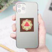 Sticker pastèque sur plaque d'olive avec tatreez palestini (Téléphone)
