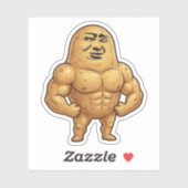 Sticker Patate de gym drôle (Feuille)