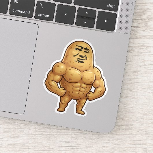 Sticker Patate de gym drôle (Détail)