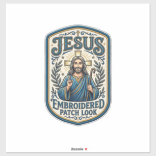 Sticker Patch brodé Jésus Regardez Patch brodé Jésus