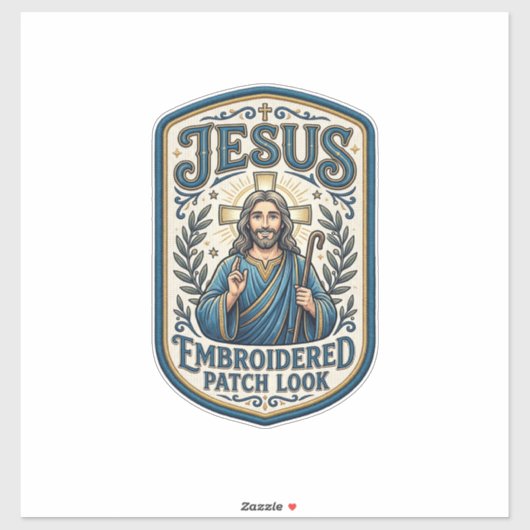 Sticker Patch brodé Jésus Regardez Patch brodé Jésus (Feuille)