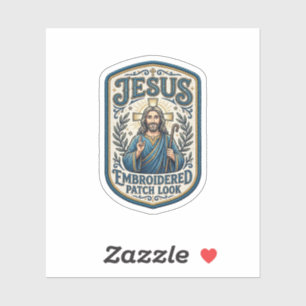 Sticker Patch Brodé Jésus Regardez Patch Brodé Jésus