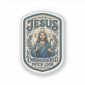 Sticker Patch Brodé Jésus Regardez Patch Brodé Jésus (Devant)